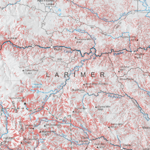 OF-15-13 Debris Flow Susceptibility Map of Larimer County, Colorado (detail)