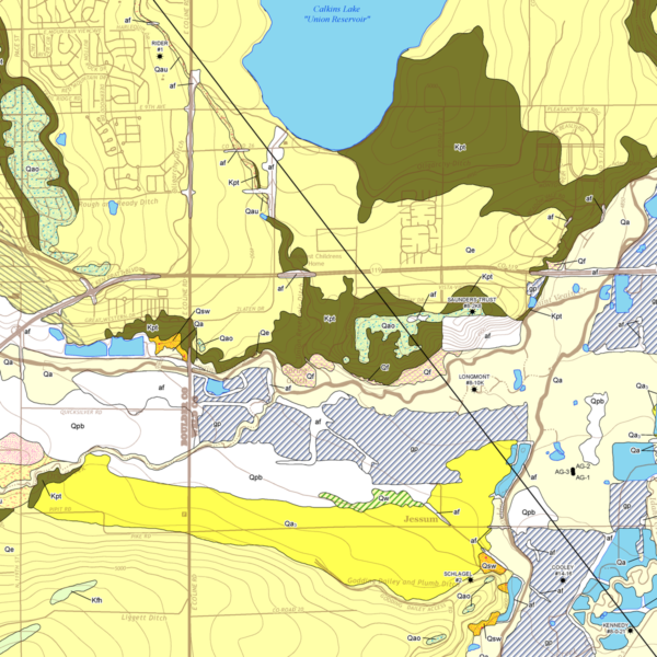 OF-16-05 Geologic Map of the Longmont Quadrangle, Boulder and Weld Counties, Colorado (detail)