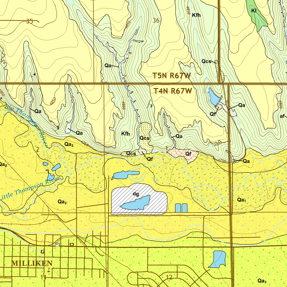 Of 18 02 Geologic Map Of The Milliken Quadrangle Weld County