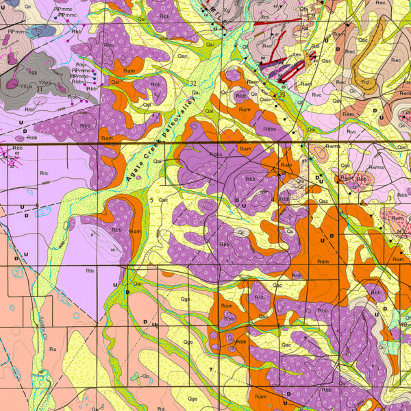 OF-18-05 Geologic Map of the Antero Reservoir NE Quadrangle, Park County, Colorado (detail)