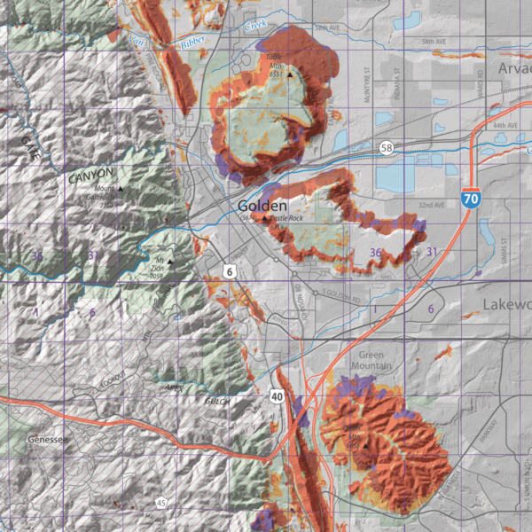 OF-18-06 Landslide Inventory and Susceptibility for Jefferson County, Colorado (detail)