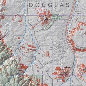 OF-18-08 Debris Flow Susceptibility Map of Douglas County, Colorado (detail)