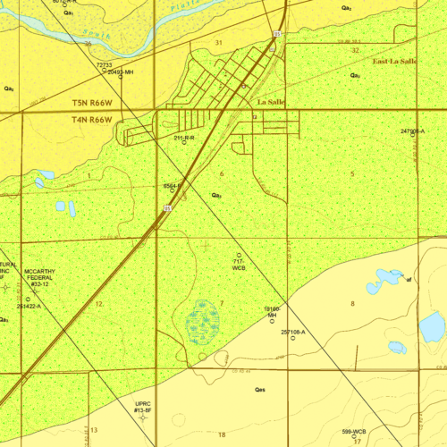 OF-19-03 Geologic Map of the La Salle Quadrangle, Weld County, Colorado (detail)