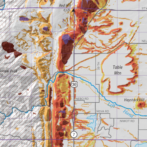OF-19-06 Landslide Inventory and Susceptibility Map of Boulder County, Colorado (detail)
