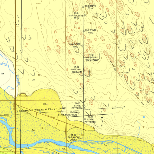 OF-21-01 Geologic Map of the Barnesville Quadrangle, Weld County, Colorado (detail)