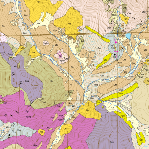 OF-22-11 Geologic Map of the Mount Evans Quadrangle, Clear Creek and Park Counties, Colorado (detail)
