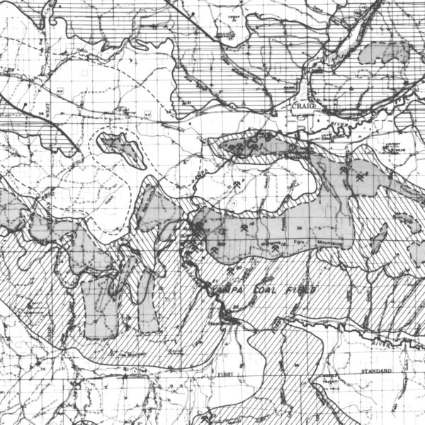 OF-75-03 Mineral Resources Maps of Moffat County, Colorado (detail)