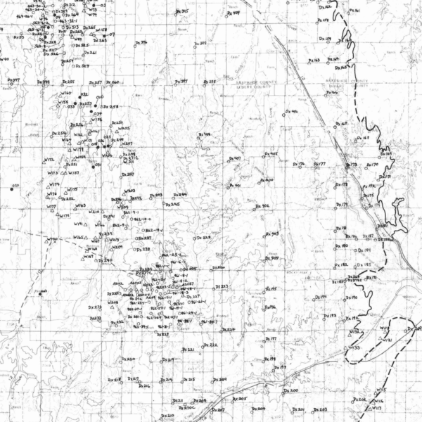 OF-78-08 Location Map of Drill Holes Used for Coal Evaluation in the Denver and Cheyenne Basins, Colorado (detail)