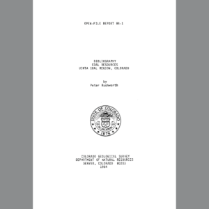 OF-84-01 Bibliography of Coal Resources, Uinta Coal Region, Colorado