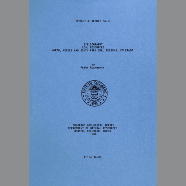 OF-84-17 Bibliography, Coal Resources, North Park, Middle Park and South Park Coal Fields, Colorado