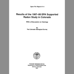 OF-91-04 Results of the 1987-88 EPA Supported Radon Study in Colorado with Discussion on Geology