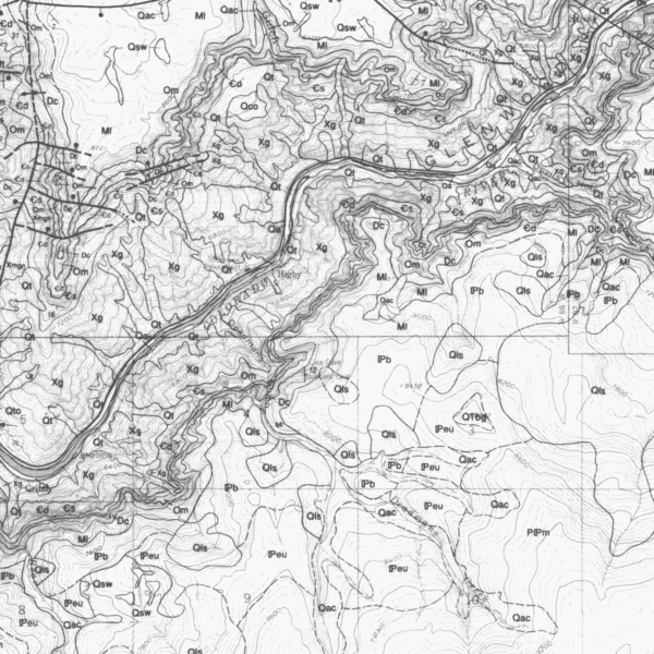 OF-95-04 Geologic Map of the Shoshone Quadrangle, Garfield County, Colorado (detail)