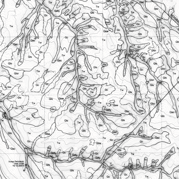 OF-96-02 Geologic Map of the Center Mountain Quadrangle, Garfield County, Colorado (detail)