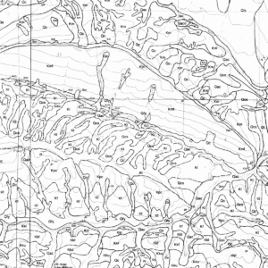 OF-97-01 Geologic Map of the Rules Hill Quadrangle, La Plata County, Colorado (detail)
