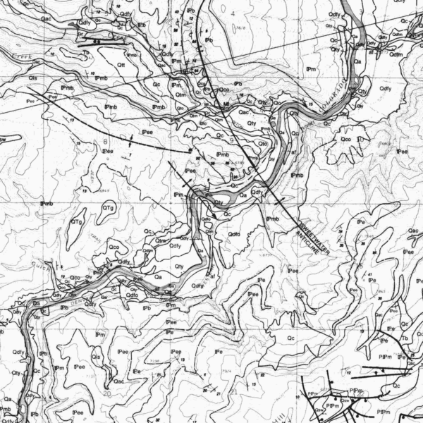 OF-97-02 Geologic Map of the Dotsero Quadrangle, Eagle and Garfield Counties, Colorado (detail)