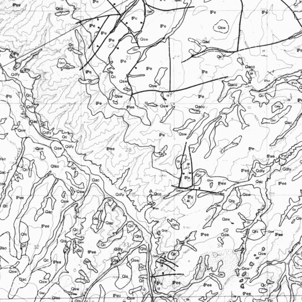 OF-97-04 Geologic Map of the Cottonwood Pass Quadrangle, Eagle and Garfield Counties, Colorado (detail)