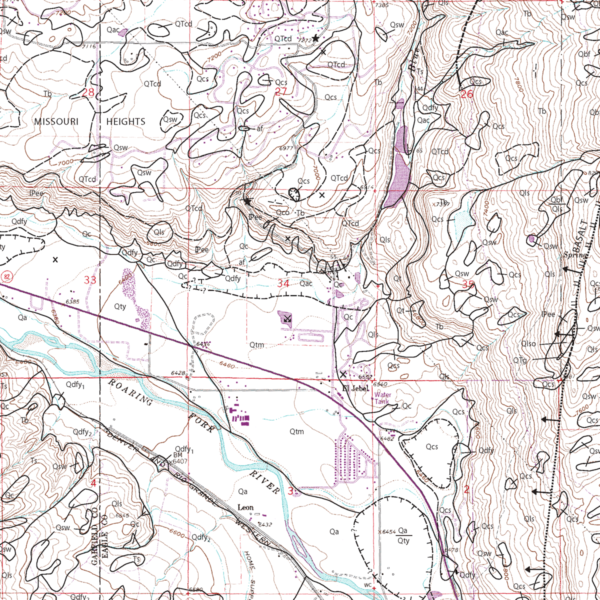 OF-98-03 Geologic Map of the Leon Quadrangle, Eagle and Garfield Counties, Colorado (detail)