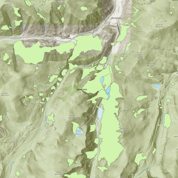 ON-006-13M Landslide Inventory of Clear Creek County, Colorado (Map) - v20220811 (detail)