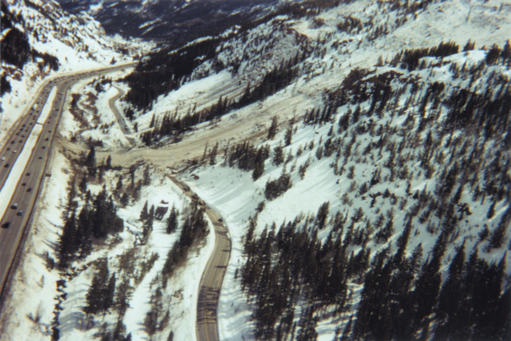 Avalanche debris in the runout zone taken by Xcel Energy from a helicopter on the morning after the avalanche occurred, 24 March, 2003.