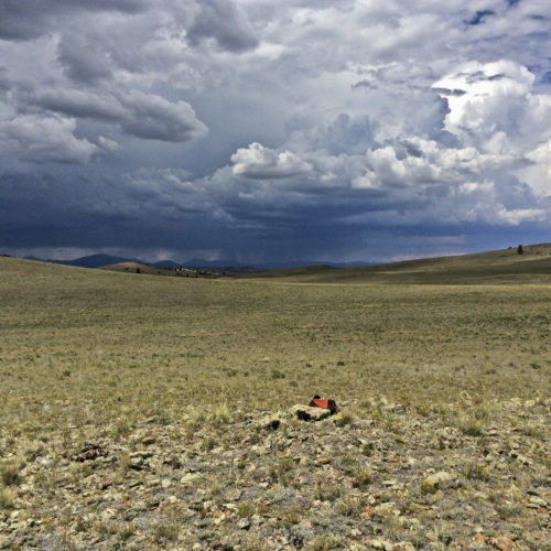 The classic afternoon thunderstorm forming over South Park can make field work ... complicated! Antero Reservoir Northeast quadrangle, South Park, Colorado, July 2017. Photo credit: Peter Barkmann for the CGS.
