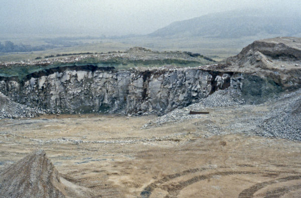 Munroe Quarry near Livermore, Colorado in Larimer County, which produced gypsum from the Permo-Triassic Lykins Formation. Photo credit: Colorado Geological Survey.