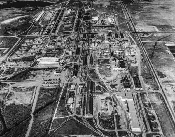 Aerial view of the Rocky Mountain Arsenal, south plant, 1970. Photo credit: US Library of Congress.