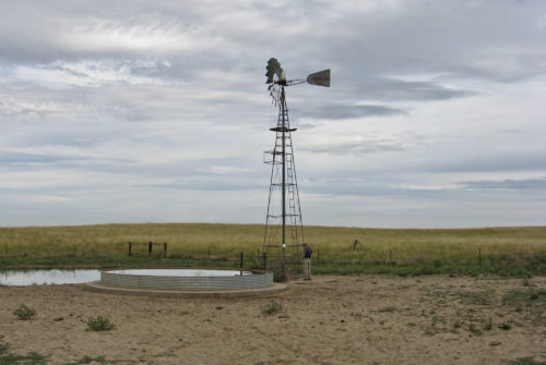 Stock groundwater well, Lost Creek Basin, Weld and Adams County, Colorado, August 2009. Photo credit: Colorado Geological Survey