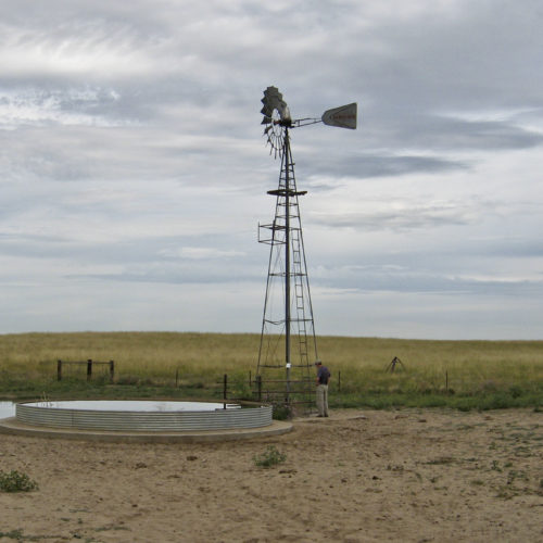 Stock groundwater well, Lost Creek Basin, Weld and Adams County, Colorado, August 2009. Photo credit: Colorado Geological Survey