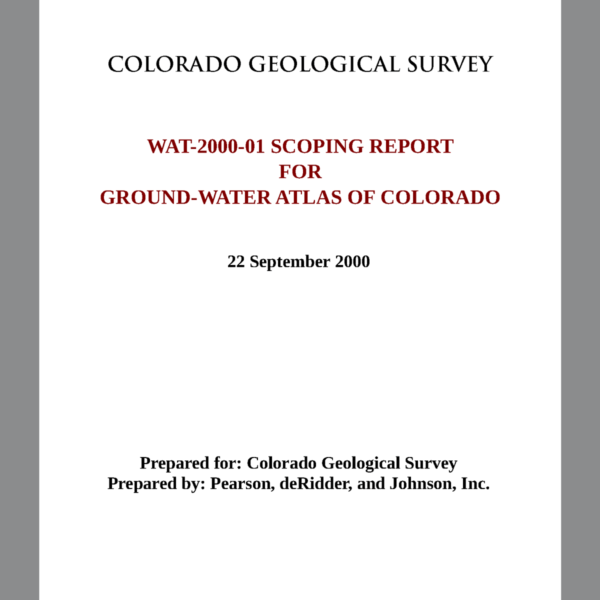 WAT-2000-01 Scoping Report for Ground-Water Atlas of Colorado