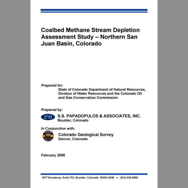 WAT-2006-01 Coalbed Methane Stream Depletion Assessment Study – Northern San Juan Basin, Colorado